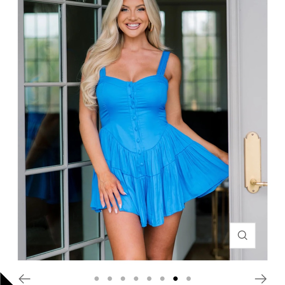 NWT Blue sweetheart neckline Romper